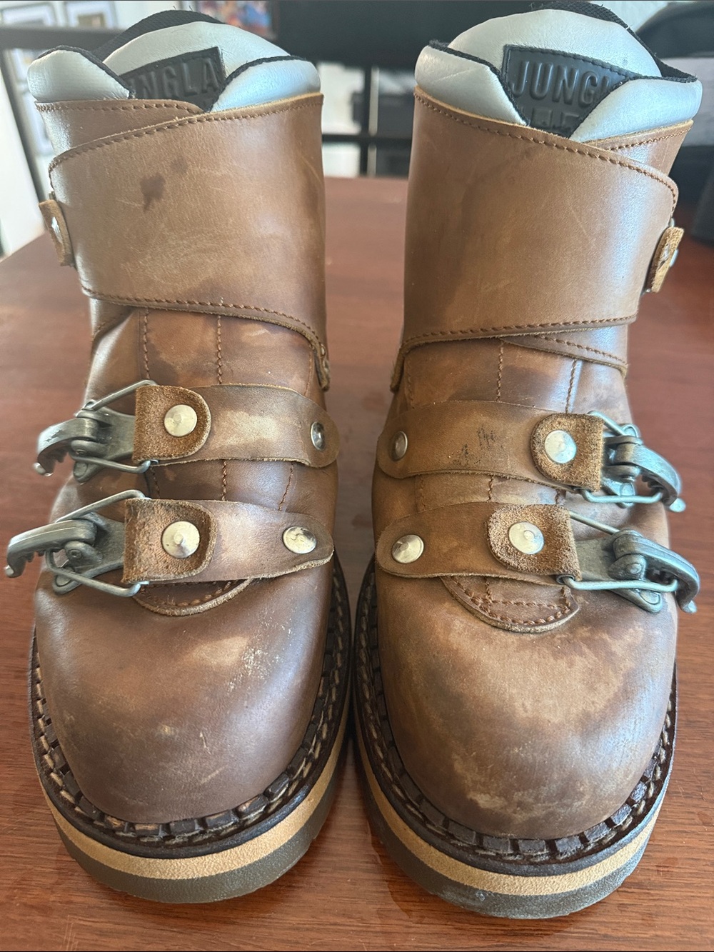 "Vintage CJB Jungla Spain Leather Ski Buckle Boots - Gorpcore Cyberpunk Hiking"
